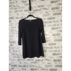 Eileen Fisher Top Size Small Black Jersey Minimalist Lagenlook